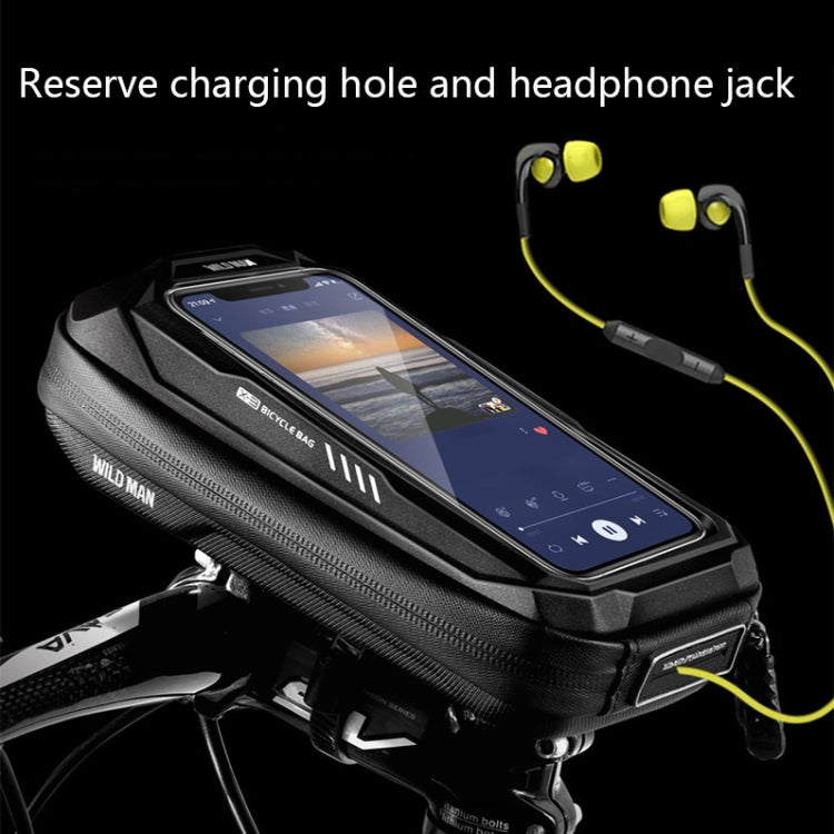 WILD MAN X3 0.5L EVA Hard Shell Bicycle Touch Screen Phone Bag(Black) by WILD MAN
