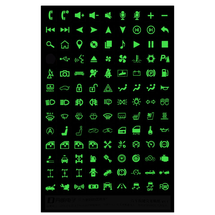 Car Button Luminous Sticker General PET Waterproof Wear-Resistant Car Sticker(Number 2) by buy2fix