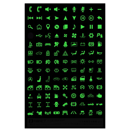 Car Button Luminous Sticker General PET Waterproof Wear-Resistant Car Sticker(Number 2) by buy2fix