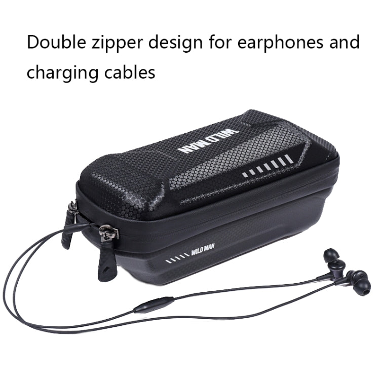 WILD MAN XS5 1L Bicycle EVA Hard Shell Front Beam Bag(Black) by WILD MAN