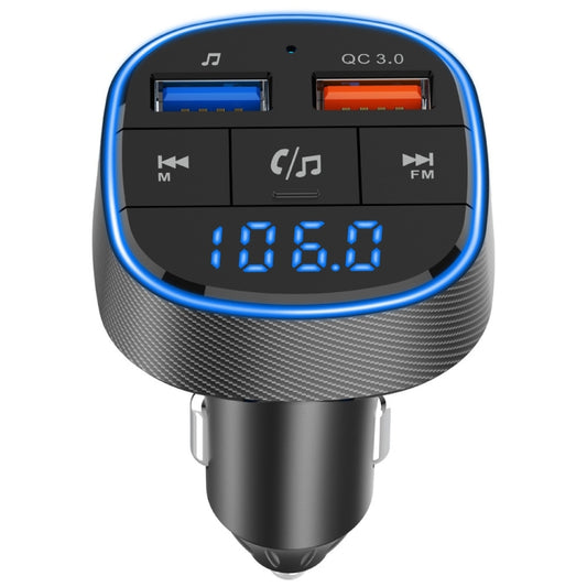 QC3.0 Fast Charge Car Bluetooth MP3 Player Car FM Transmitter(Black) - Bluetooth Car Kits by buy2fix | Online Shopping UK | buy2fix