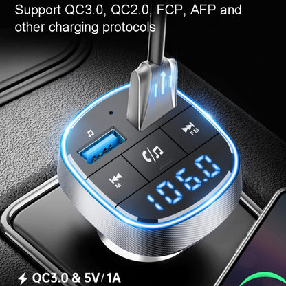 QC3.0 Fast Charge Car Bluetooth MP3 Player Car FM Transmitter(Black) - Bluetooth Car Kits by buy2fix | Online Shopping UK | buy2fix