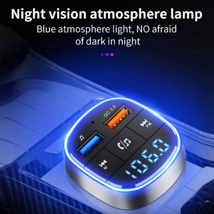 QC3.0 Fast Charge Car Bluetooth MP3 Player Car FM Transmitter(Black) - Bluetooth Car Kits by buy2fix | Online Shopping UK | buy2fix