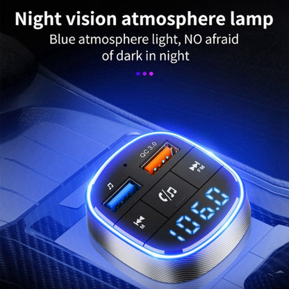 QC3.0 Fast Charge Car Bluetooth MP3 Player Car FM Transmitter(Black) - Bluetooth Car Kits by buy2fix | Online Shopping UK | buy2fix