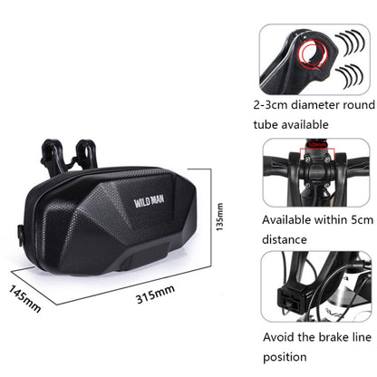 WILD MAN X9 3.5L EVA Hard Shell Bicycle Head Waterproof Bag(Black) by WILD MAN