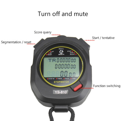 YS Electronic Stopwatch Timer Training Running Watch, Style: YS-8100 100 Memories (Black) by buy2fix