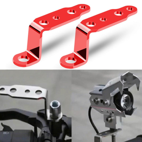 Support de lampe de rétroviseur multifonction, accessoires de Modification de moto, 2 pièces (rouge)