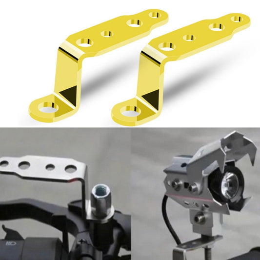 2 PCS Multifunction Motorcycle Modification Accessories Rearview Mirror Lamp Bracket(Gold) - Holder by buy2fix | Online Shopping UK | buy2fix