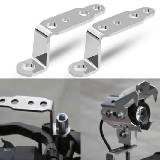 2 PCS Multifunction Motorcycle Modification Accessories Rearview Mirror Lamp Bracket(Silver) - Holder by buy2fix | Online Shopping UK | buy2fix