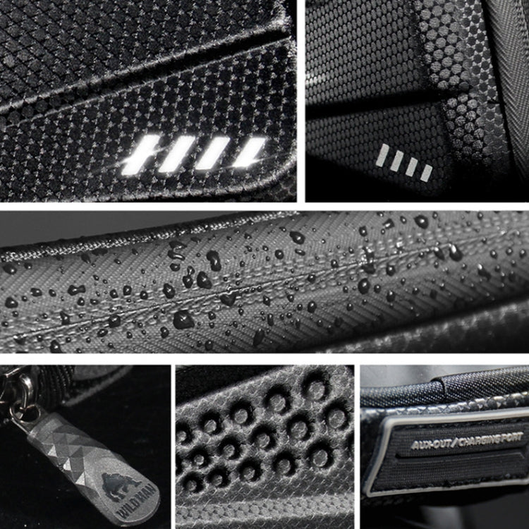 WILD MAN ES6 1.2L Multifunctional Bicycle Front Beam Bag(Black) by WILD MAN