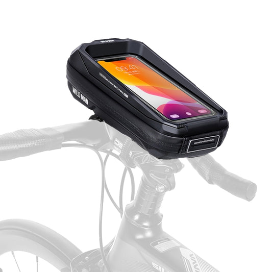 WILD MAN MS33 0.6L Mountain Bike Hard Shell Phone Touch Screen Handlebar Bag(Black) by WILD MAN