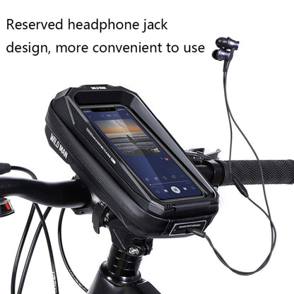 WILD MAN MS33 0.6L Mountain Bike Hard Shell Phone Touch Screen Handlebar Bag(Black) by WILD MAN