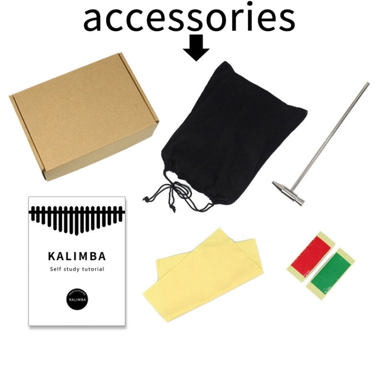 PURM Kalimba Thumbs Piano Beginner Piano Portable Musical Instrument, Color: 17-tone Acacia Wood by buy2fix