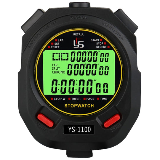 YS 3 Rows Display Luminous Stopwatch Timer Training Referee Stopwatch, Style: YS-1100 100 Memories