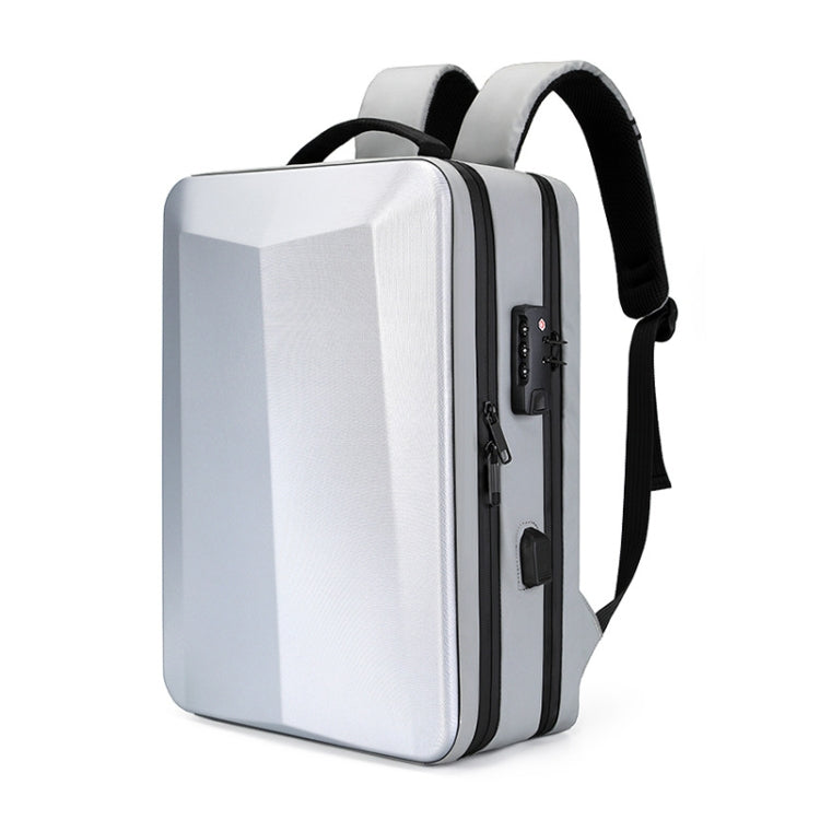 ABS Hard Shell Gaming Computer Backpack, Color: 15.6 inches (Silver) by buy2fix