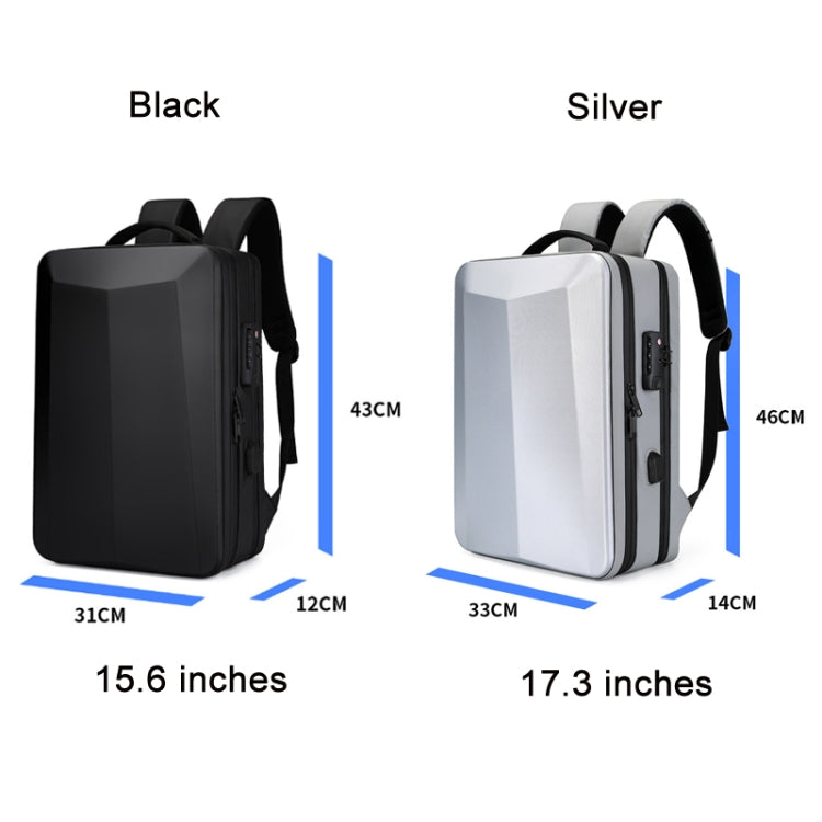 ABS Hard Shell Gaming Computer Backpack, Color: 15.6 inches (Silver) by buy2fix