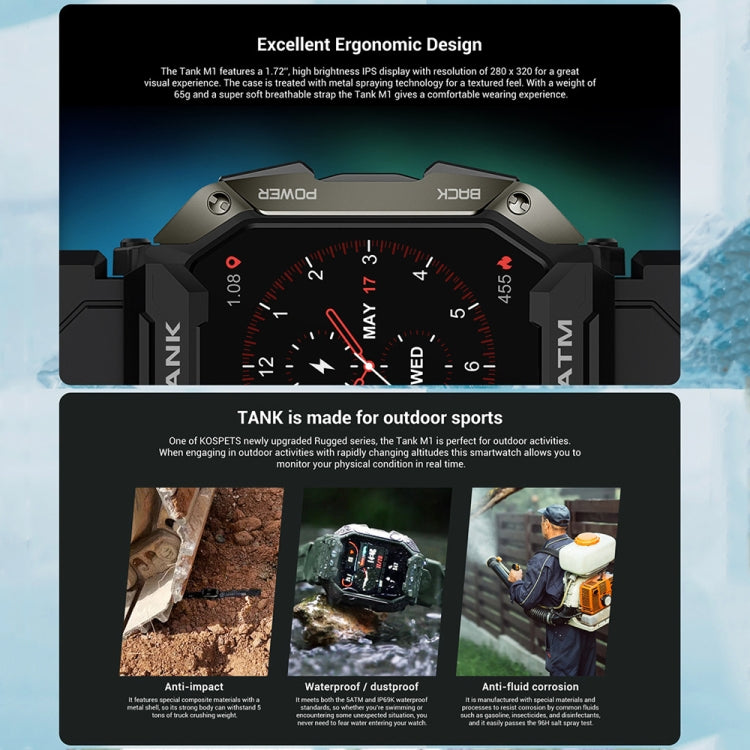 SATM M1 Outdoor Waterproof Bluetooth Smart Watch(Green) by buy2fix