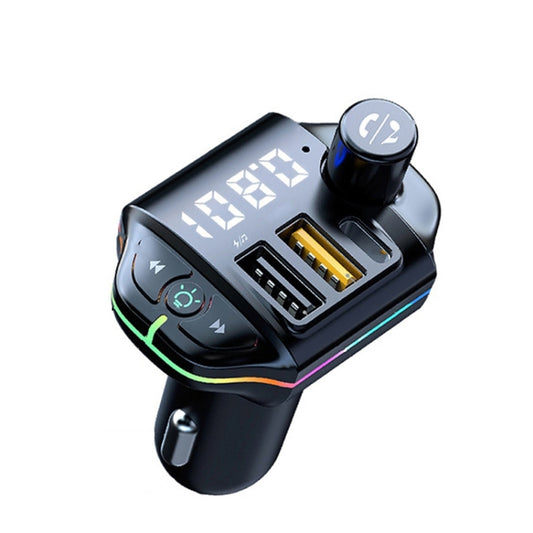 A10 Colorful Atmosphere Light FM Bluetooth Transmitter Car Charger - Bluetooth Car Kits by buy2fix | Online Shopping UK | buy2fix