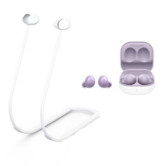 2 PCS Bluetooth Earphone Silicone Anti-Lost Cord For Samsung Glaxy Buds 2(White) - Anti-lost & Holder by buy2fix | Online Shopping UK | buy2fix