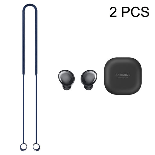 2 PCS Bluetooth Earphone Silicone Anti-Lost Cord For Samsung Glaxy Buds Pro(Black) - Anti-lost & Holder by buy2fix | Online Shopping UK | buy2fix