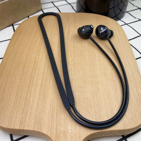 2 PCS Bluetooth Earphone Silicone Anti-Lost Cord For Samsung Glaxy Buds Pro(Black) - Anti-lost & Holder by buy2fix | Online Shopping UK | buy2fix