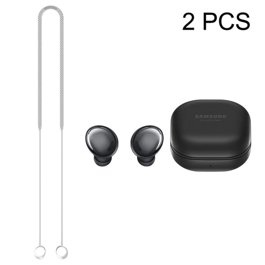 2 PCS Bluetooth Earphone Silicone Anti-Lost Cord For Samsung Glaxy Buds Pro(White) - Anti-lost & Holder by buy2fix | Online Shopping UK | buy2fix