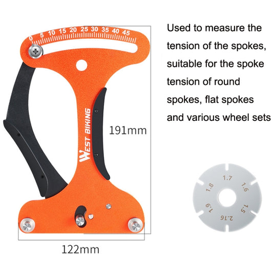 WEST BIKING Bicycle Spoke Tension Meter Rim Tensioner Calibrator(Orange) - Maintenance tools by WEST BIKING | Online Shopping UK | buy2fix
