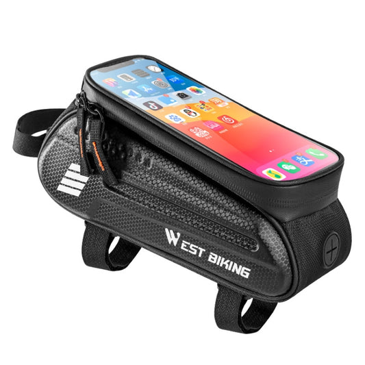 WEST BIKING Bicycle Hard Shell Front Beam Bag Mobile Phone Touch Screen Saddle Bag(Black) by WEST BIKING