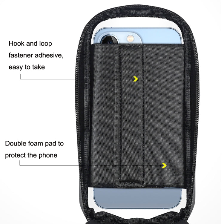 WEST BIKING Bicycle Hard Shell Front Beam Bag Mobile Phone Touch Screen Saddle Bag(Black) by WEST BIKING