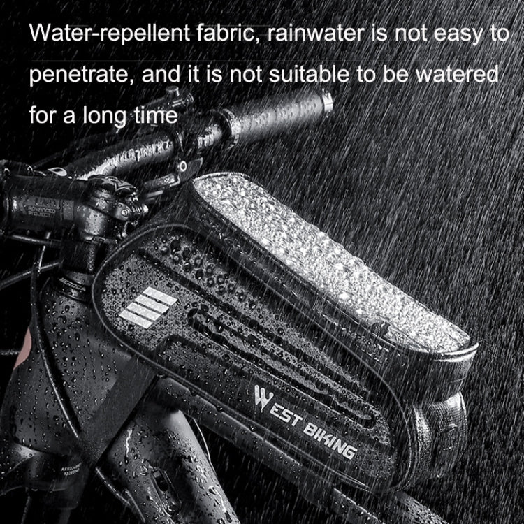 WEST BIKING Bicycle Hard Shell Front Beam Bag Mobile Phone Touch Screen Saddle Bag(Black) by WEST BIKING