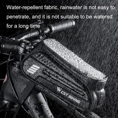 WEST BIKING Bicycle Hard Shell Front Beam Bag Mobile Phone Touch Screen Saddle Bag(Black) by WEST BIKING