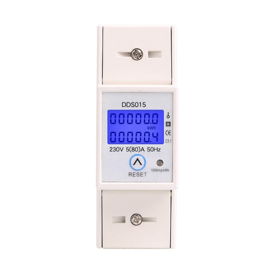 SINOTIMER DDS015 Backlight Display Single-phase Household Rail Energy Meter 5-80A 230V - Current & Voltage Tester by SINOTIMER | Online Shopping UK | buy2fix