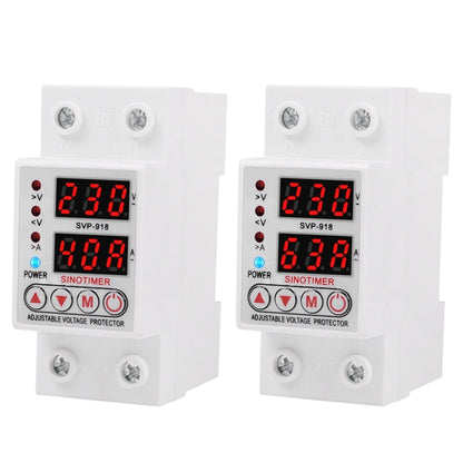 SINOTIMER SVP-918 Adjustable Self-resetting Intelligent  Over-voltage Under-voltage Protector, Current:  63A - Other Tester Tool by SINOTIMER | Online Shopping UK | buy2fix