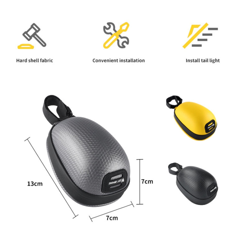 WEST BIKING Bicycle Mini Hardshell Tail Bag Saddle Bag(Yellow) by WEST BIKING