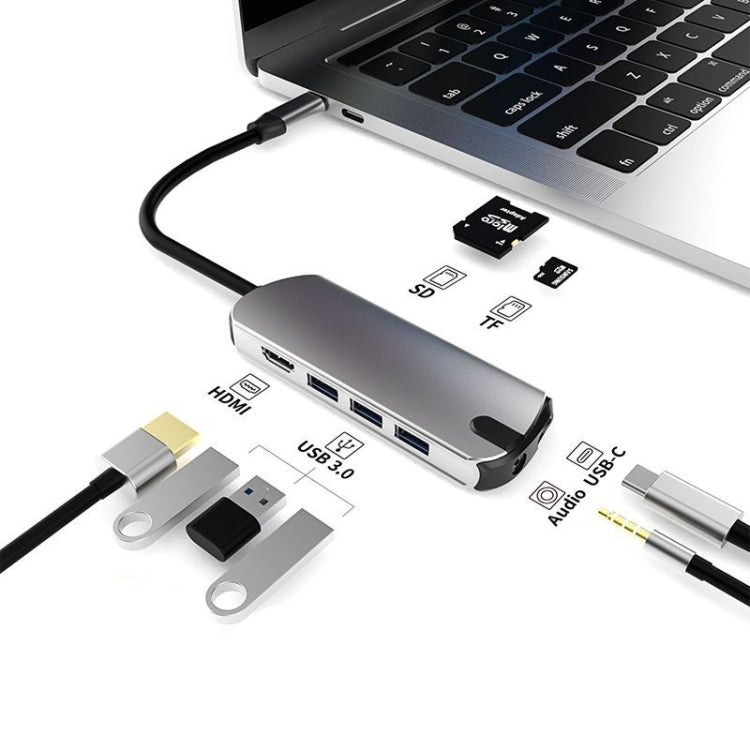 Type-C Extension Dock 8 In 1 Laptop Converter USB HUB Hub by buy2fix