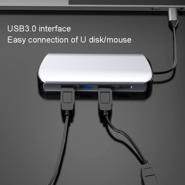 Type-C Extension Dock 8 In 1 Laptop Converter USB HUB Hub by buy2fix