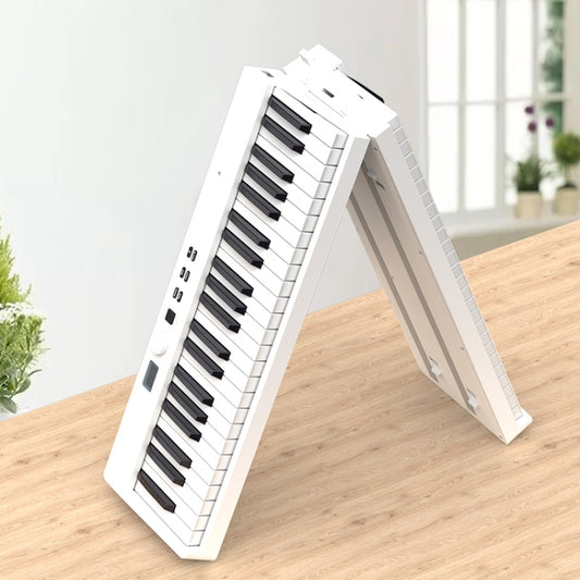 88-Key Portable Smart Folding Electric Piano, EU Plug(PJ88C White) by buy2fix