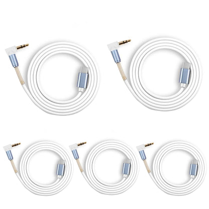 5 PCS Type-c/USB-c To 3.5mm Male Elbow Spring Audio Adapter Cable, Cable Length: 1m(White) by buy2fix