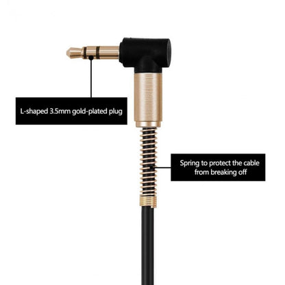 5 PCS Type-c/USB-c To 3.5mm Male Elbow Spring Audio Adapter Cable, Cable Length: 1m(Black) by buy2fix