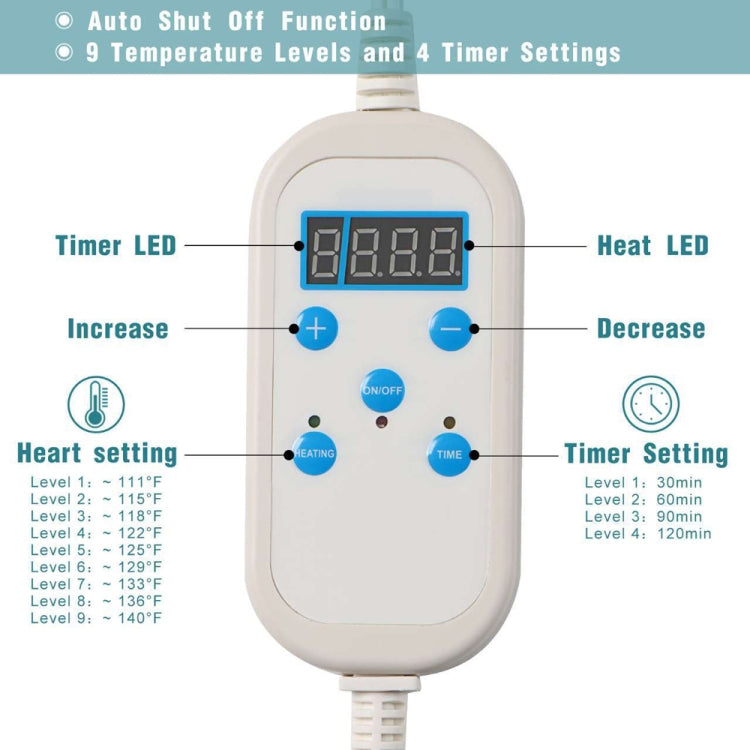 Smart Machine Washable Physiotherapy Heating Pad, Plug Specifications: US Plug(Grey) - Electric Blankets by buy2fix | Online Shopping UK | buy2fix