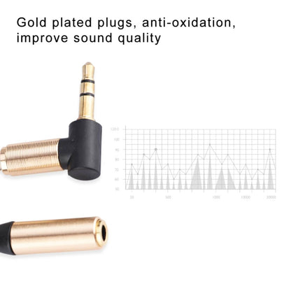 5PCS 3.5MM Male To Female Elbow Spring Retractable Audio Line, Cable Length: 1.5m(Black) by buy2fix