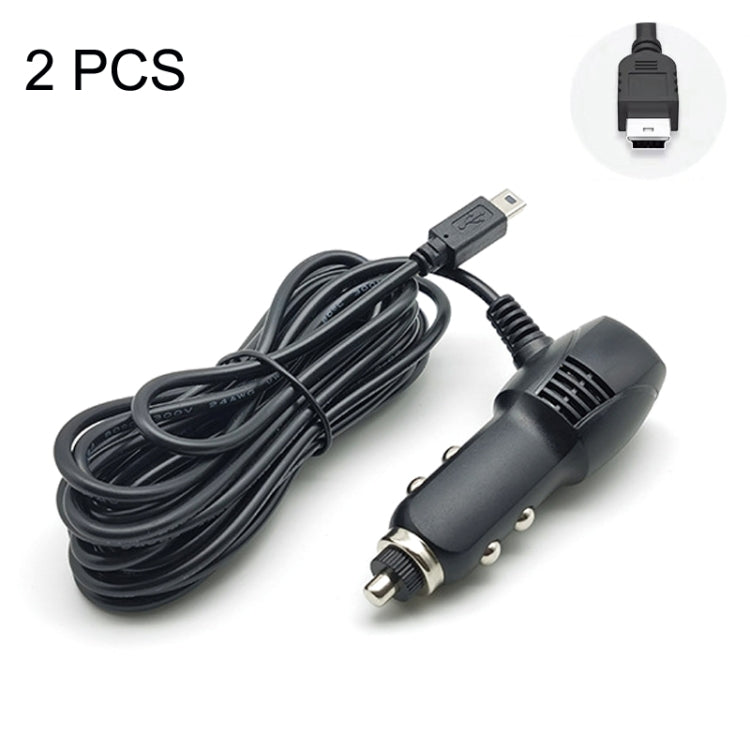 2 PCS Car Charger Fast Charging Driving Recorder Supply Line, Style: 1.5A+2.4A(Mini Straight Head) - Cables & Connectors by buy2fix | Online Shopping UK | buy2fix