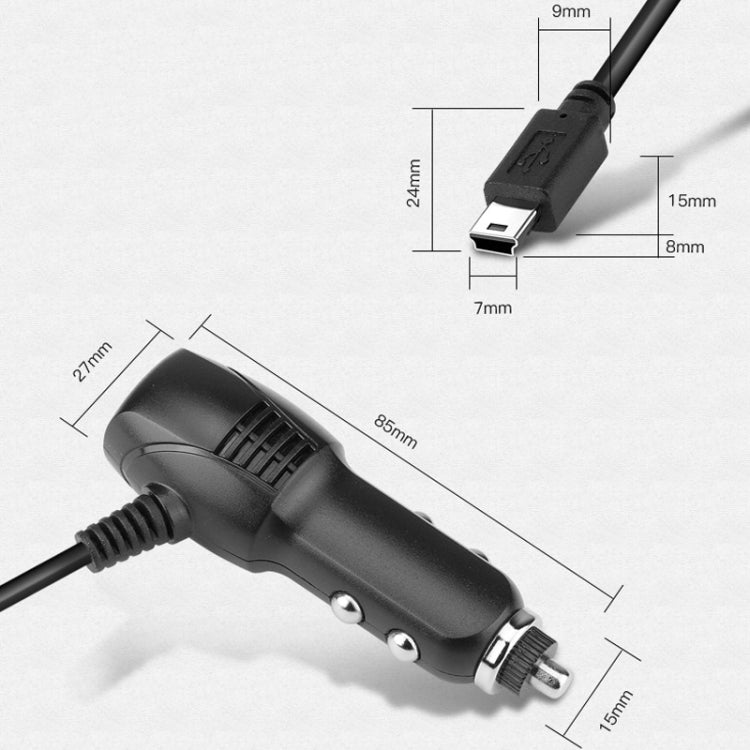 2 PCS Car Charger Fast Charging Driving Recorder Supply Line, Style: 1.5A+2.4A(Mini Straight Head) - Cables & Connectors by buy2fix | Online Shopping UK | buy2fix