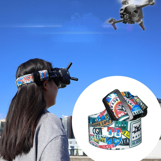 Flight Video Glasses Graffiti Color Headband Fixed Strap For DJI FPV Goggles V2 Strap - Other Accessories by buy2fix | Online Shopping UK | buy2fix