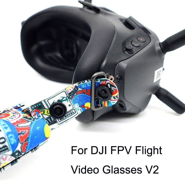 Flight Video Glasses Graffiti Color Headband Fixed Strap For DJI FPV Goggles V2 Strap + Power Line - Other Accessories by buy2fix | Online Shopping UK | buy2fix