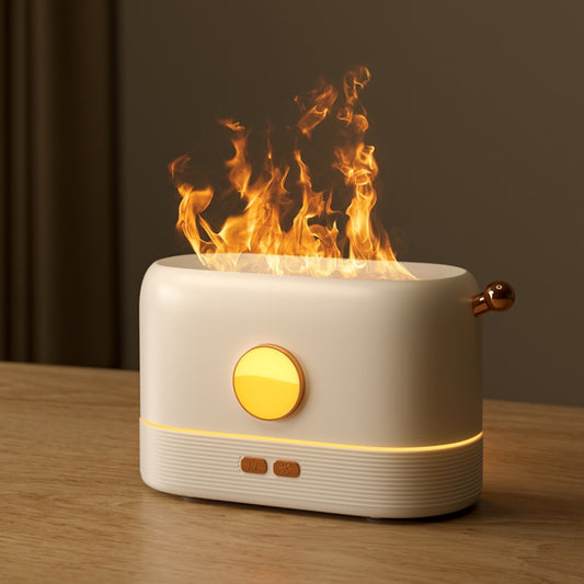 JF801 Desktop Simulation Flame Aroma Diffuser Humidifier, Color: Monochrome Light-White - Air Purifiers & Accessories by buy2fix | Online Shopping UK | buy2fix