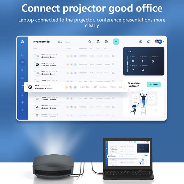 1m Computer Projection Connection 8K HD HDMI Cable Color Random Delivery by buy2fix