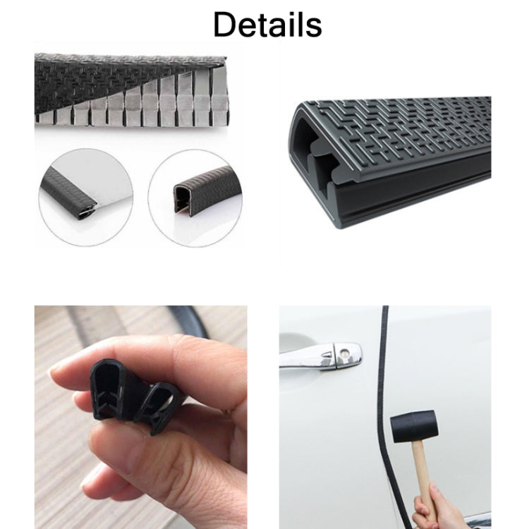 5m U-shaped Non-stick Car Rubber Seal Bumper(Black) by buy2fix