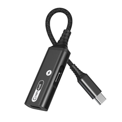 MH338A Dual Type-c / USB-c Adapter Cable Mobile Phone Live Audio Charging Cable(Black) by buy2fix