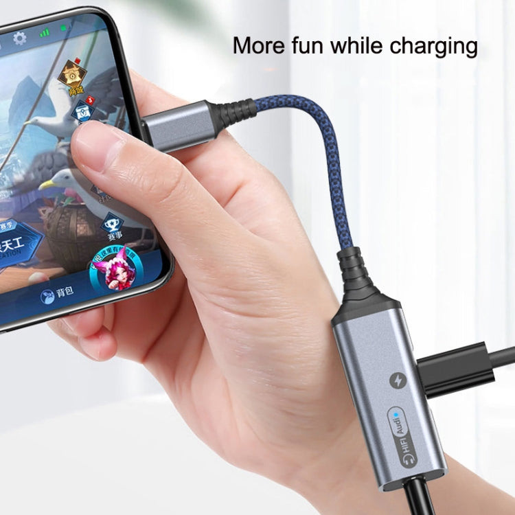 MH338A Dual Type-c / USB-c Adapter Cable Mobile Phone Live Audio Charging Cable(Gray) by buy2fix